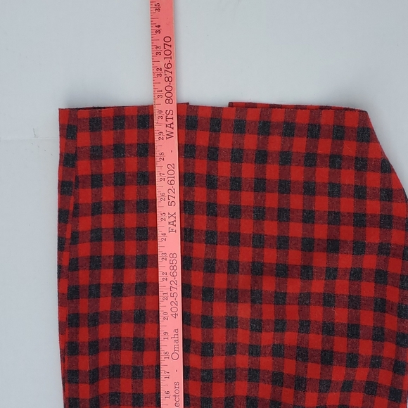 Vintage Red & Dark Gray Checked Buffalo Plaid Pencil Long Skirt - Picture 13 of 13